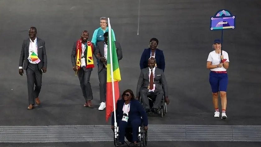 Photo: X | Daniel Michombero /Batubenga : Contingent of the Democratic Republic of Congo during the Paris Paralympics 2024 opening ceremony.